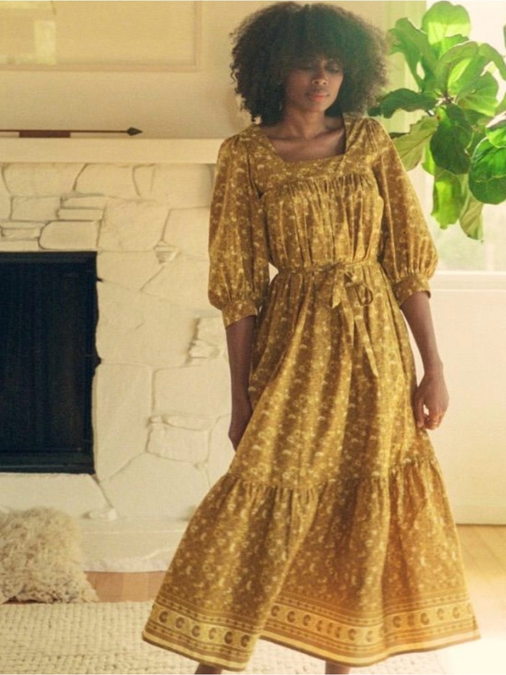 Christy Dawn Bianca dress in Goldenrod